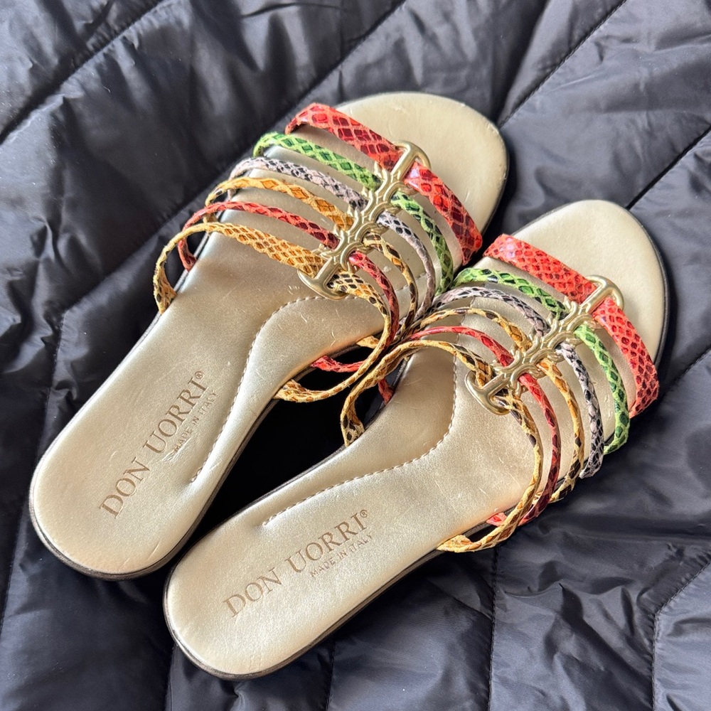 Don Uorri Multicolor Strappy Wedge Sandals – Made in Italy, Size 37